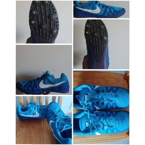 Light blue Nike Track spikes